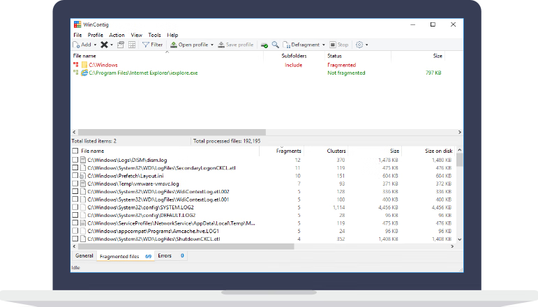 文件快捷整理、磁盘碎片整理 WinContig v5.0.3.1