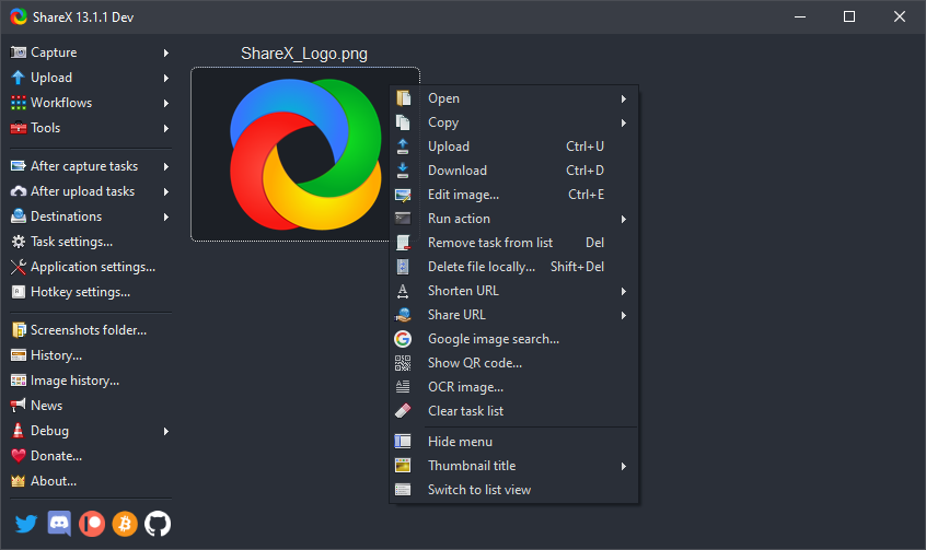 免费开源的分享工具 | ShareX v17.1.0 官方中文版