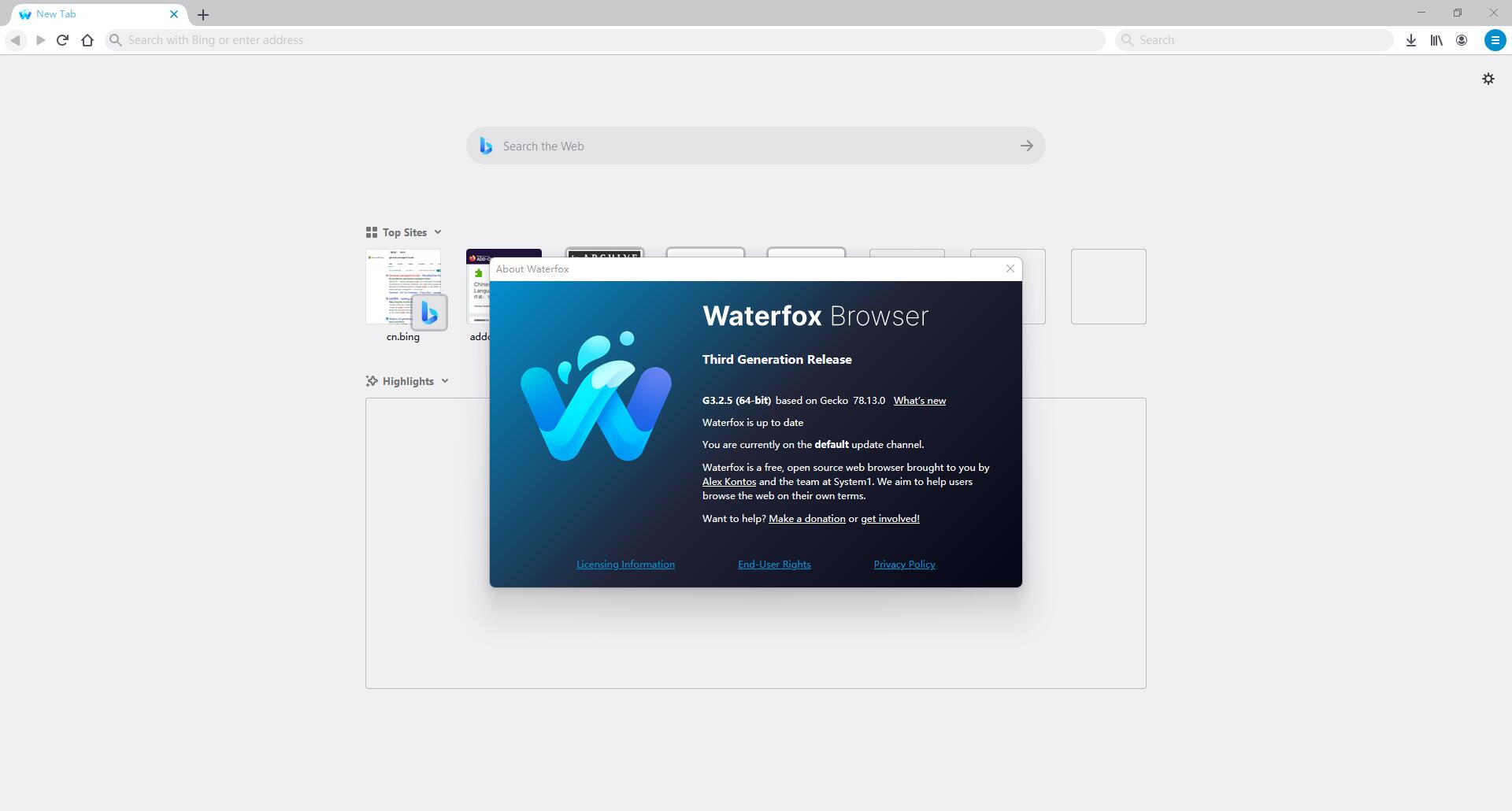 水狐浏览器 (Waterfox) G6.5.11 官方版